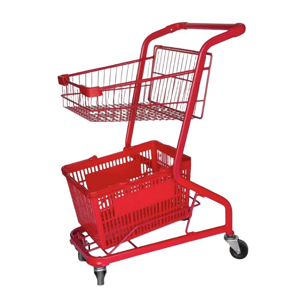 Carrito de compras de supermercado de doble capa, carrito de bar, carrito KTV, carrito rosa, máquina de muñecas.