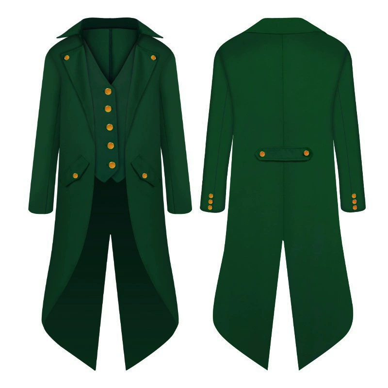 漫兴晨 2022 new European and American men's medieval retro clothing children's medium long punk retro tail clothes