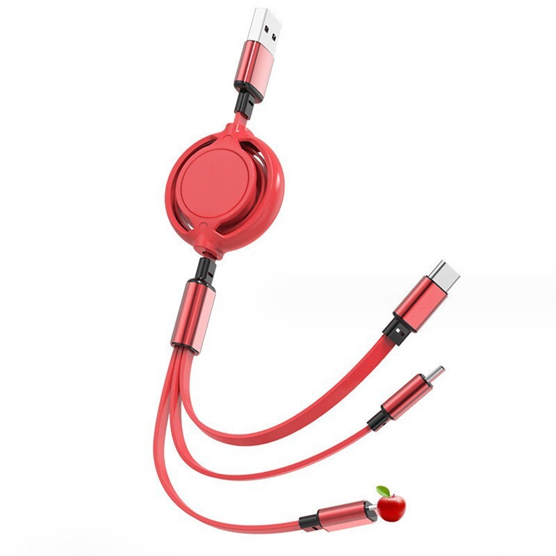 One-to-three mobile phone fast charging gift charging cable micro type c iphone for Apple Android