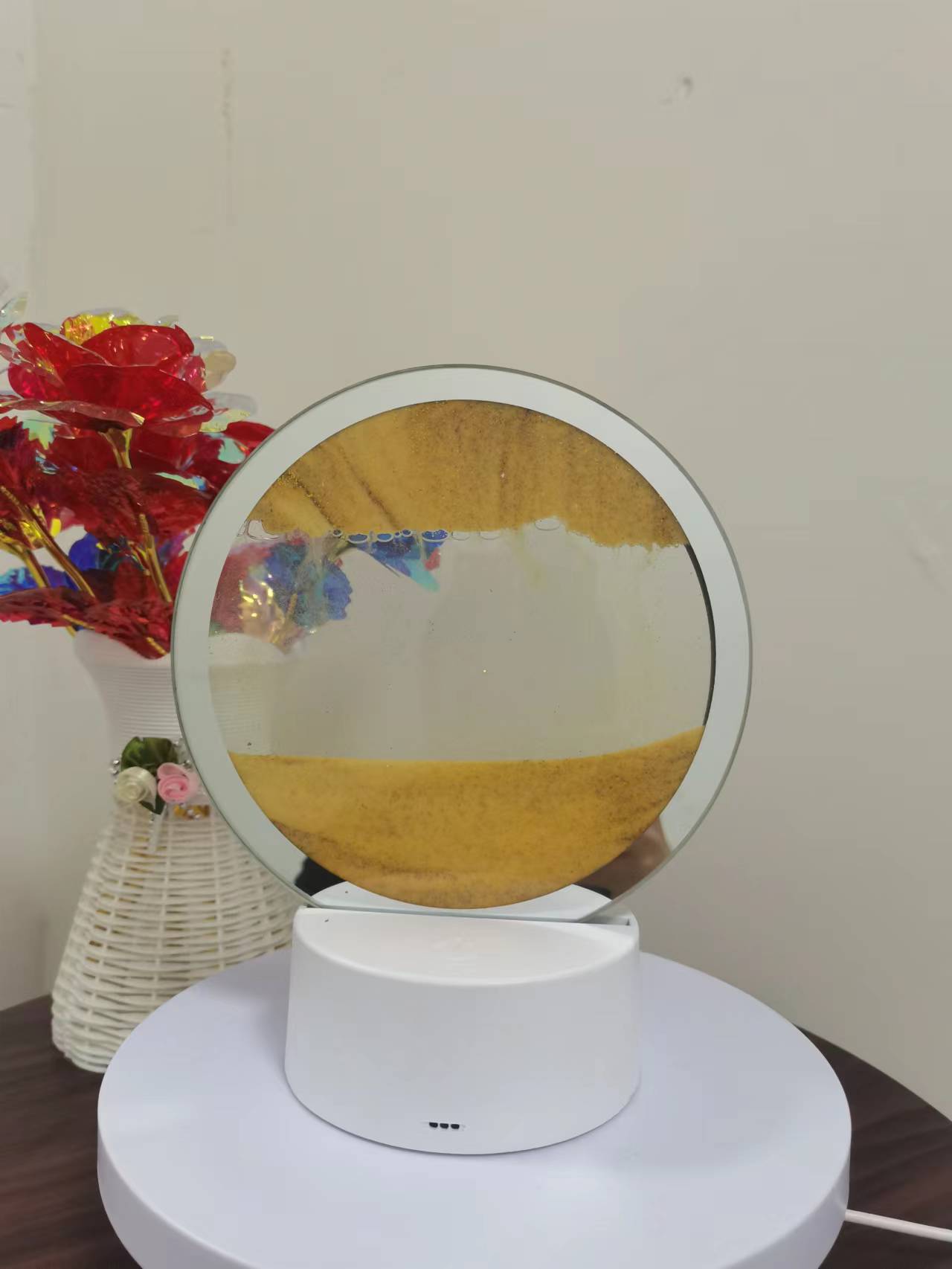 Romántico 16-color de control remoto de vidrio de arena movedizas pintura colorida noche luz creativa regalo descompresión alivio tapada sala de estar ambiente