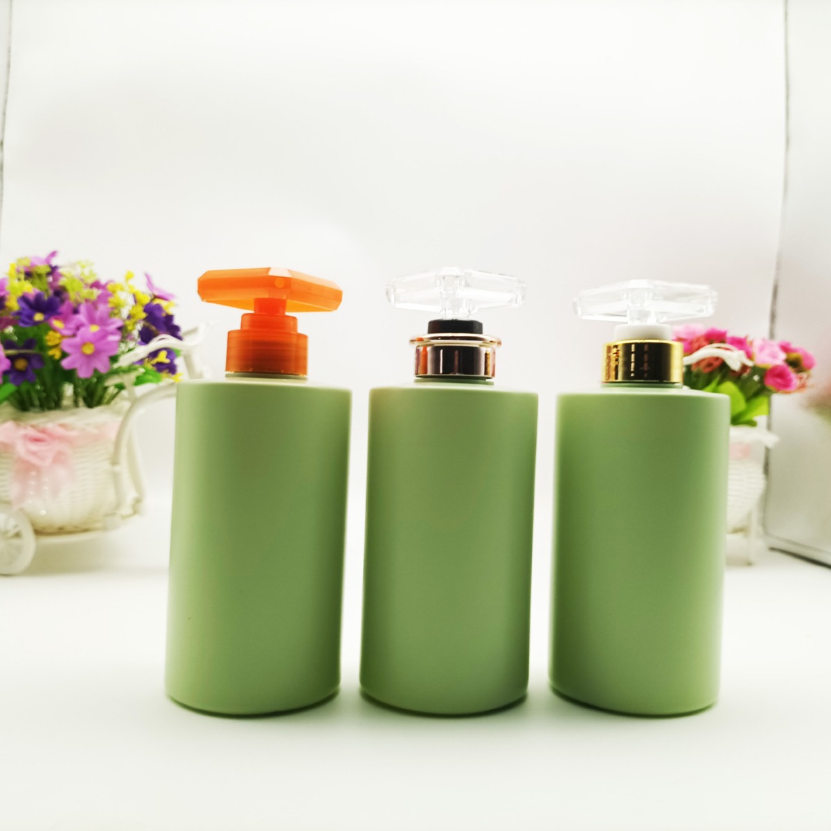 500ml热卖pe洗面奶按压瓶马卡龙沐浴露洗发水瓶洗护身体乳