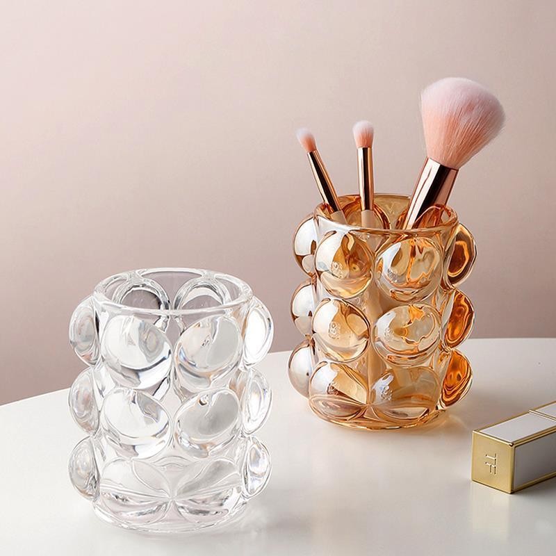 Create Crystal Decoration Transparent Glass Nordic Storage Simple Makeup Brush Bucket display picture 3