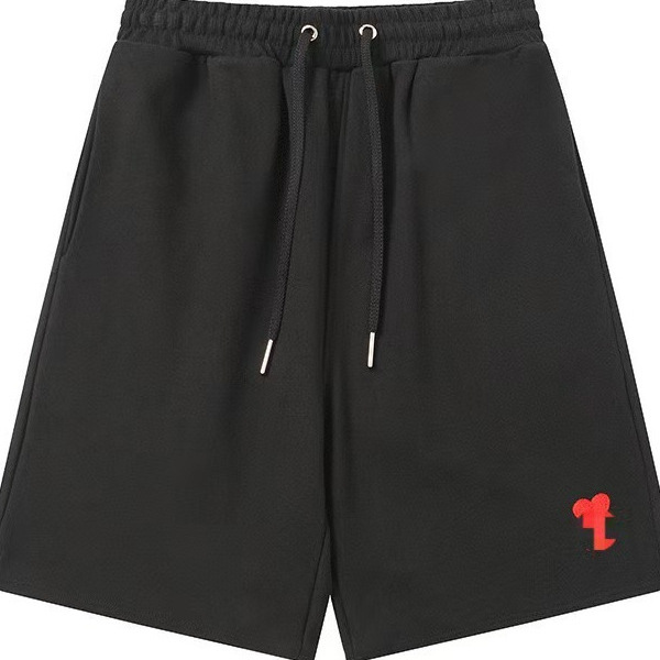 New Style Shorts with Small Heart Embroidery, Casual Straight-Cut Summer New Five-Point Pants, Classic Sports Drawstring Men's Sweatpants