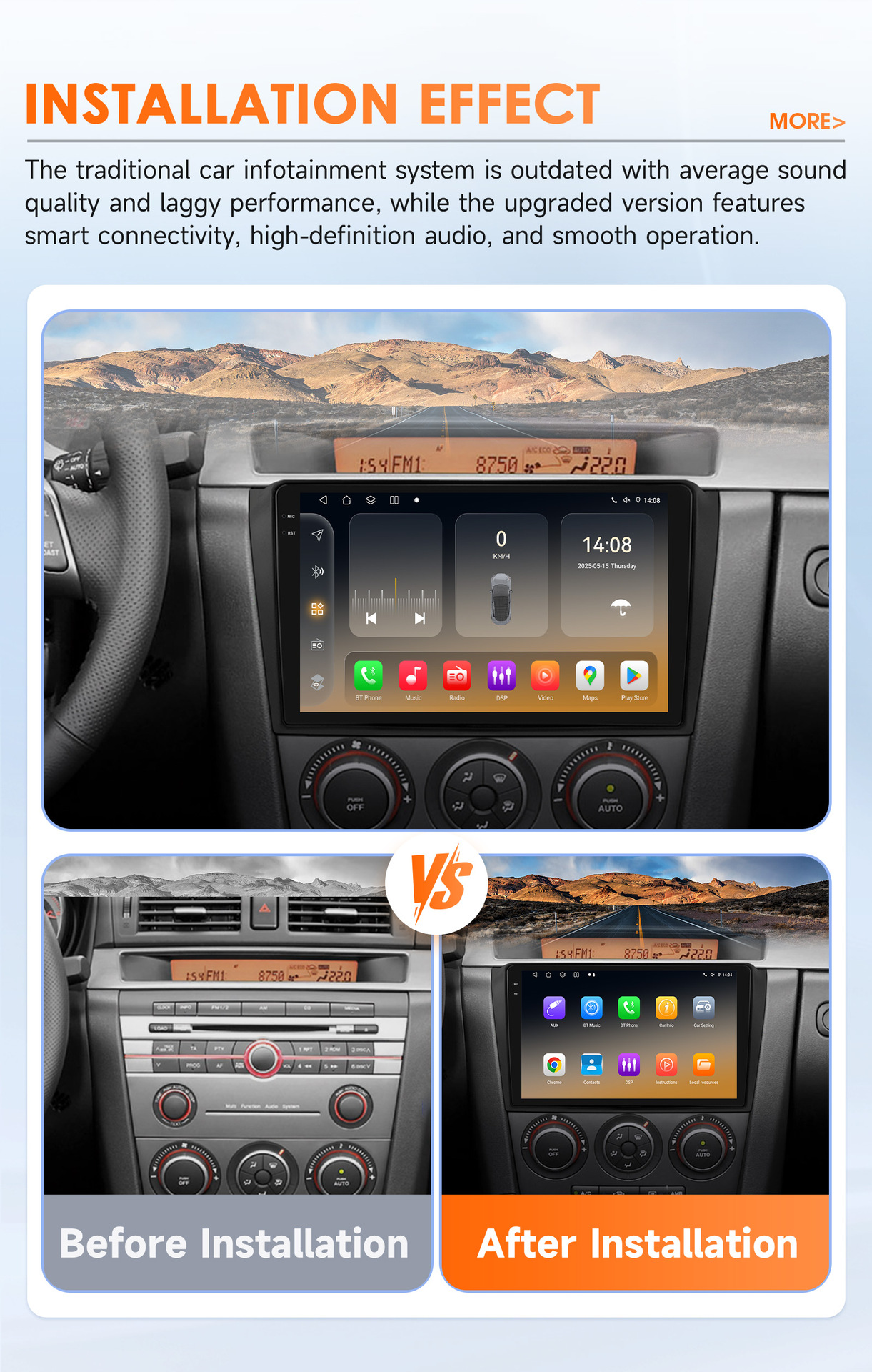 9inch Android Navigation Is Suitable for 04-09 Mazda3 Central Control Navigation System Car Mp5 Player Smart Device
