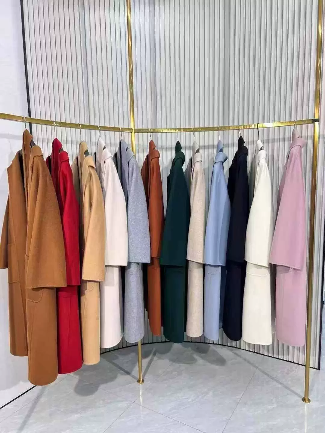 Double-sided cashmere bathrobe, demi-season long belt, jacket