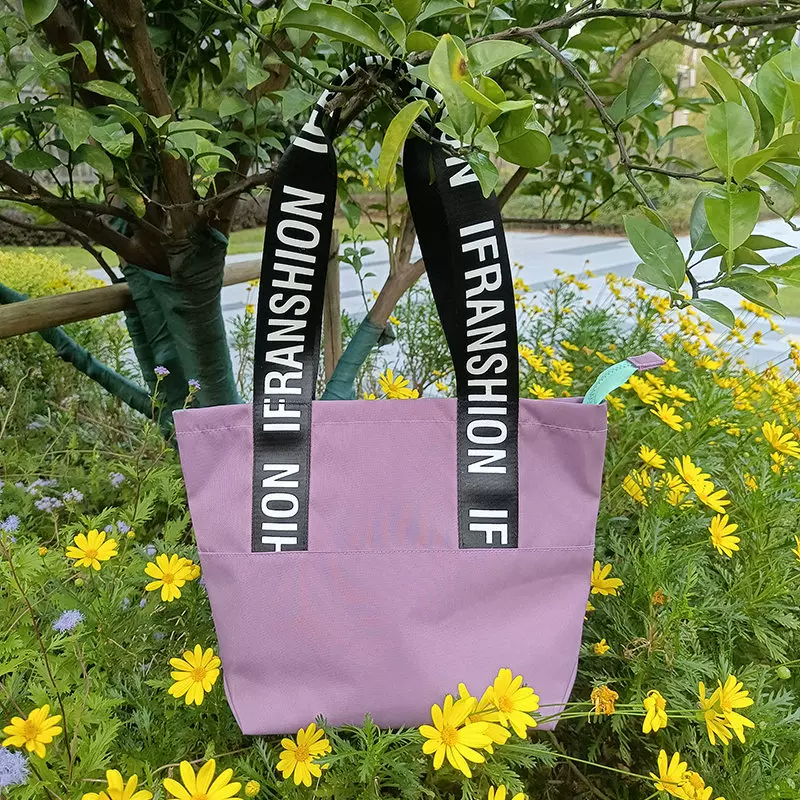 大容量通勤包旅行休闲包可装14寸电脑单件手拎设计感彩虹托特包