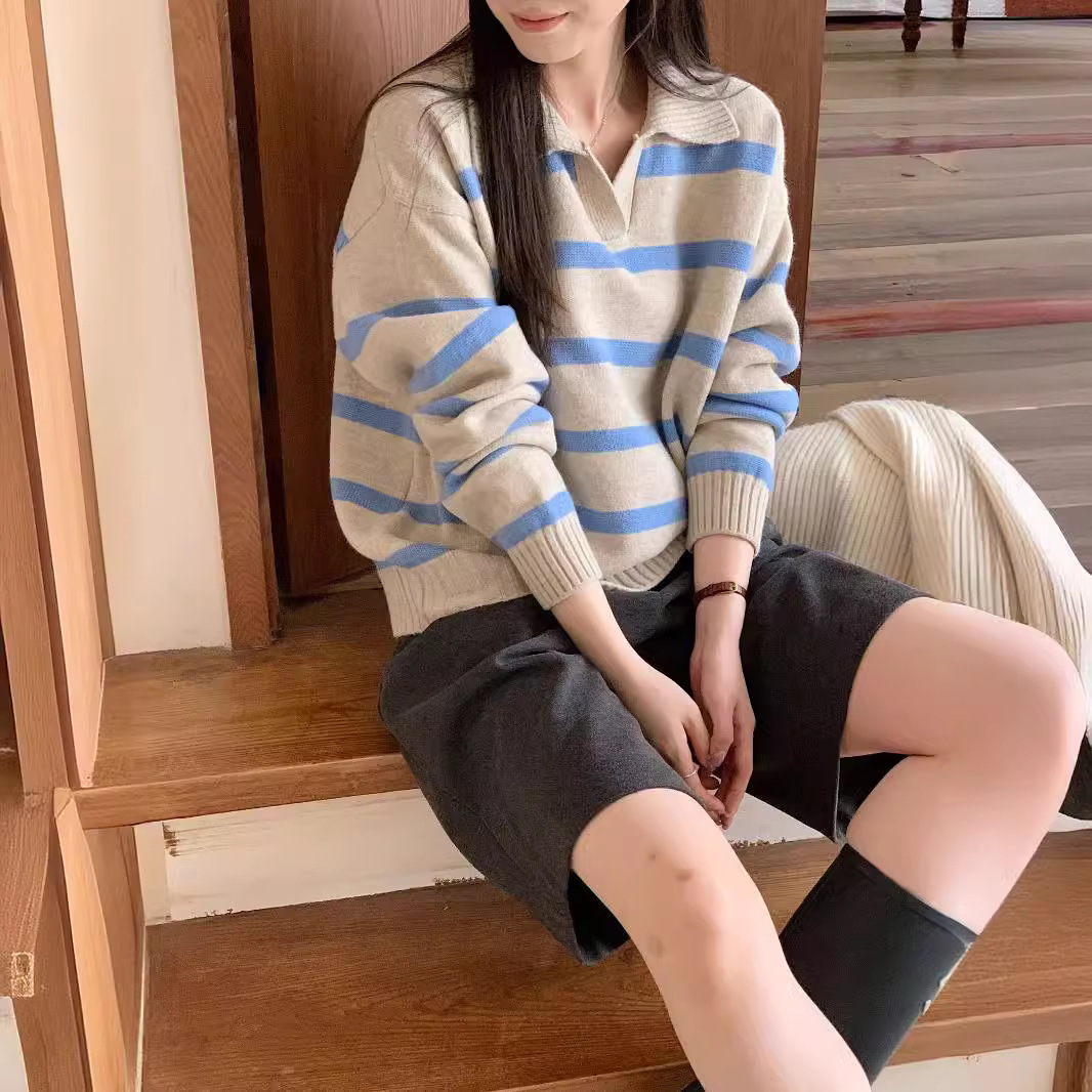 24 invierno Puyuan otoño y invierno 2024 nuevo estilo relajado con solapa casual vello de punto perezoso