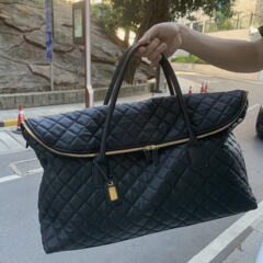 軟皮菱格旅行バッグ女性欧米の流行大容量手提げ荷物袋フィットネスバッグシングル肩搭乗バッグ