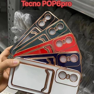 6D电镀插卡手机壳适用非洲品牌TECNO型号POP 6 PRO卡包TPU手机套