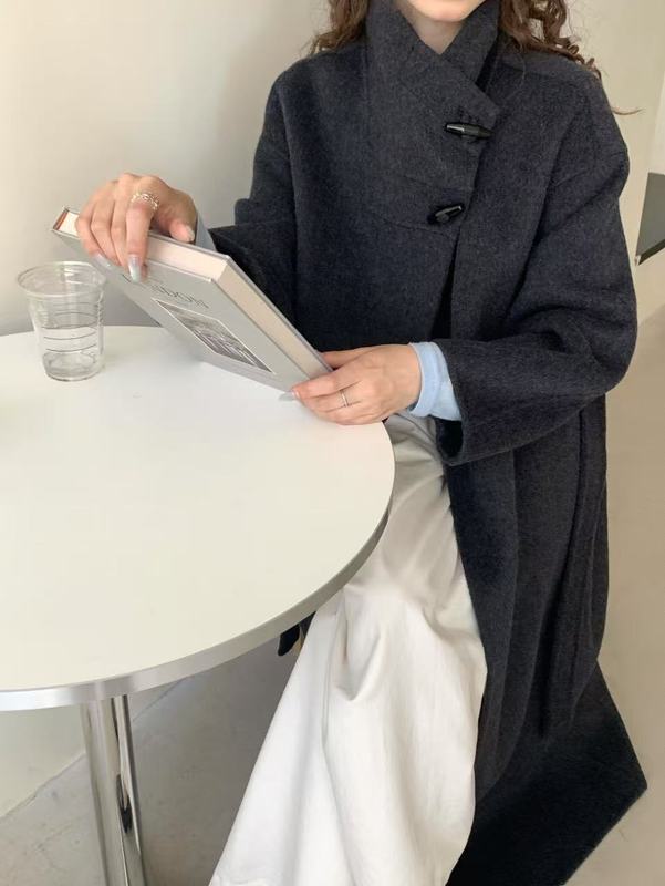 2025大衣女长款立领气质双面羊毛大衣秋冬新款韩系大衣女双面羊绒|undefined