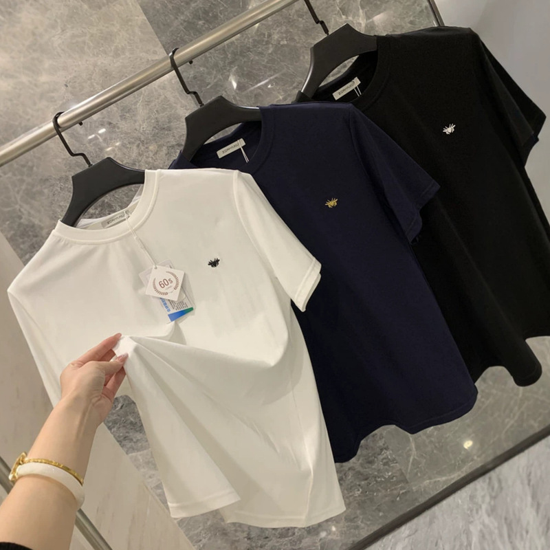 Exquisite Embroidery! Iron Box-Packed Summer Silky Cool Breathable Casual Versatile High-Elastic Round Neck Short-Sleeved T-Shirt for Men Exquisite Embroidery! Iron Box-Packed Summer Silky Cool Breathable Casual Versatile High-Elastic Round Neck Short-Sleeved T-Shirt for Men