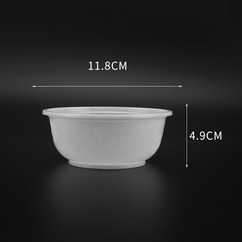 Bowl de sopa de comida desechable, caja de almuerzo de envasado de alimentos, plástico PP tallado, espesado, tazón de aluminio transparente