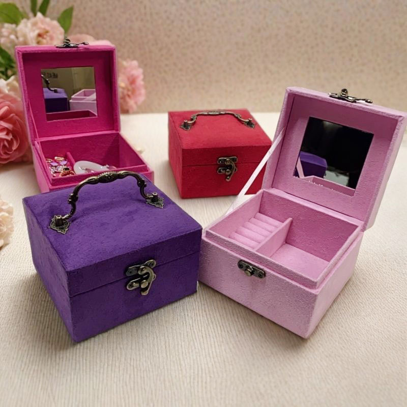 厂家直供收纳盒桌面首饰盒 清新纯色化妆品首饰盒现货可批发