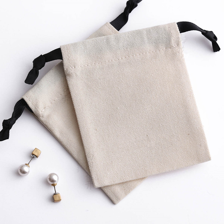 帆布棉布袋礼品饰品收纳袋创意加LOGO广告抽绳束口袋白色全棉袋