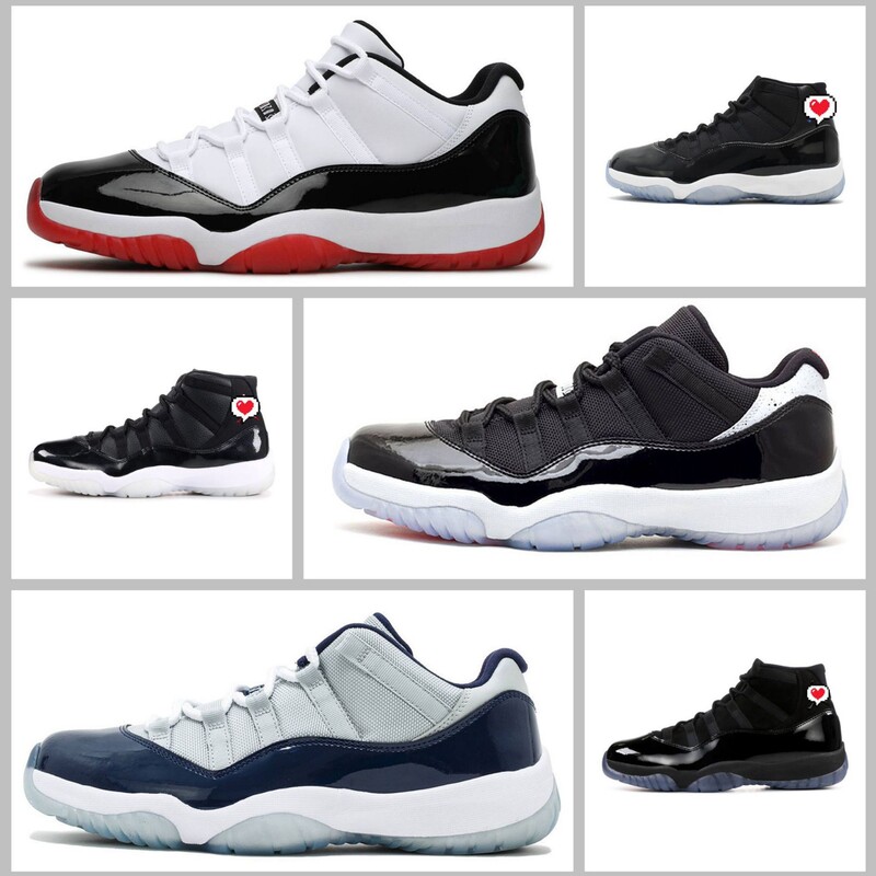 Putian cross-border AJ11 stars Joe 11 generation basketball shoes black and red full palm air cushion for men and women with actual combat sneaker