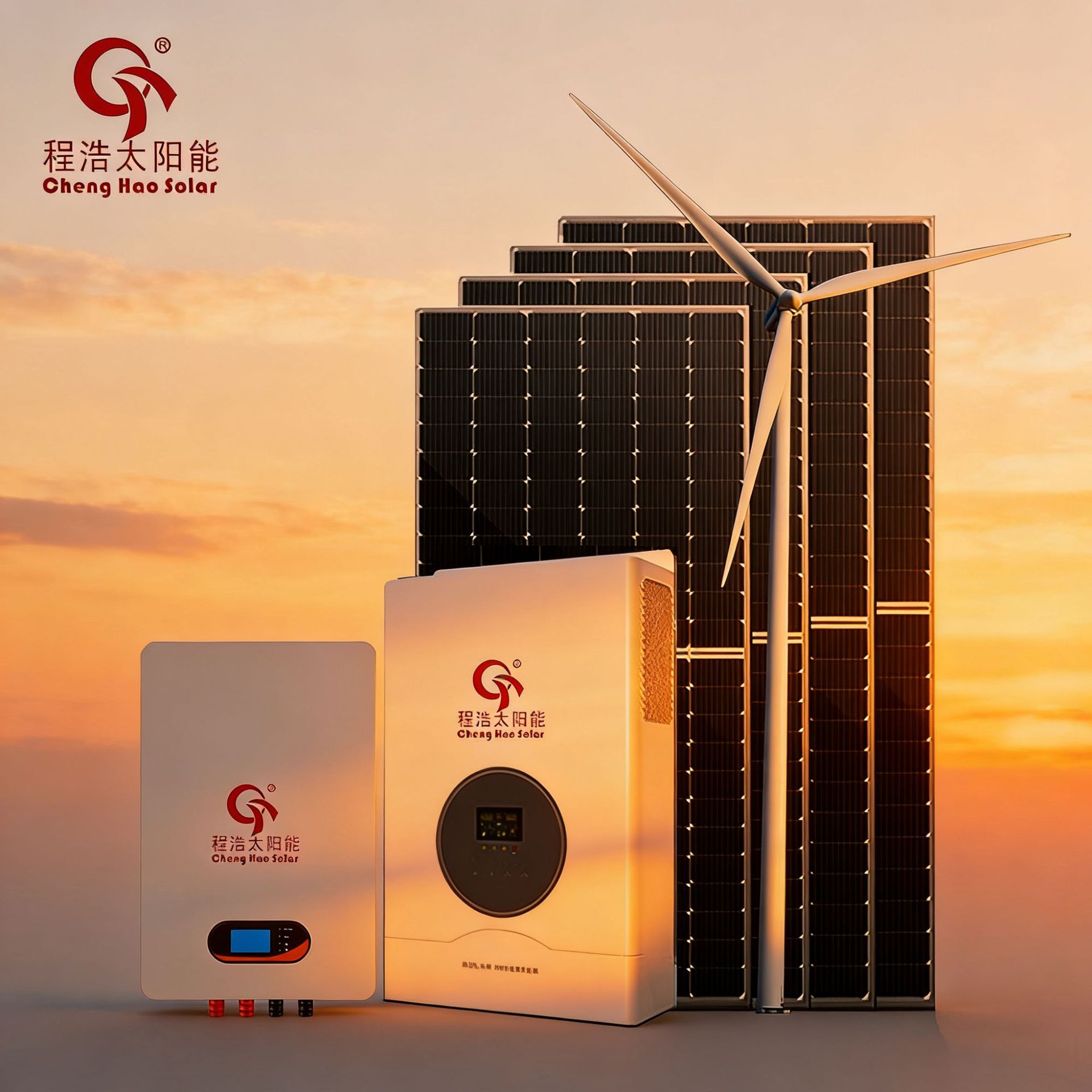 甘肃程浩新能源5kw 10kw 20kw 家用风光互补发电 家用风力发电机