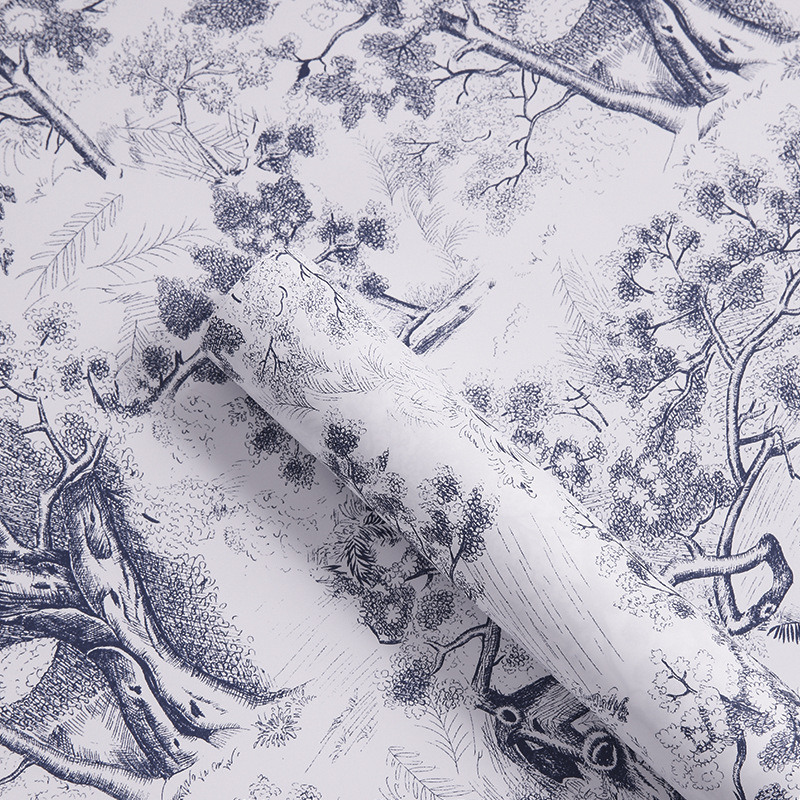 Tarde, té negro, papel de flores, floristería, papel de embalaje de flores, material de embalaje floral, papel de embalaje de ramo de San Valentín al por mayor