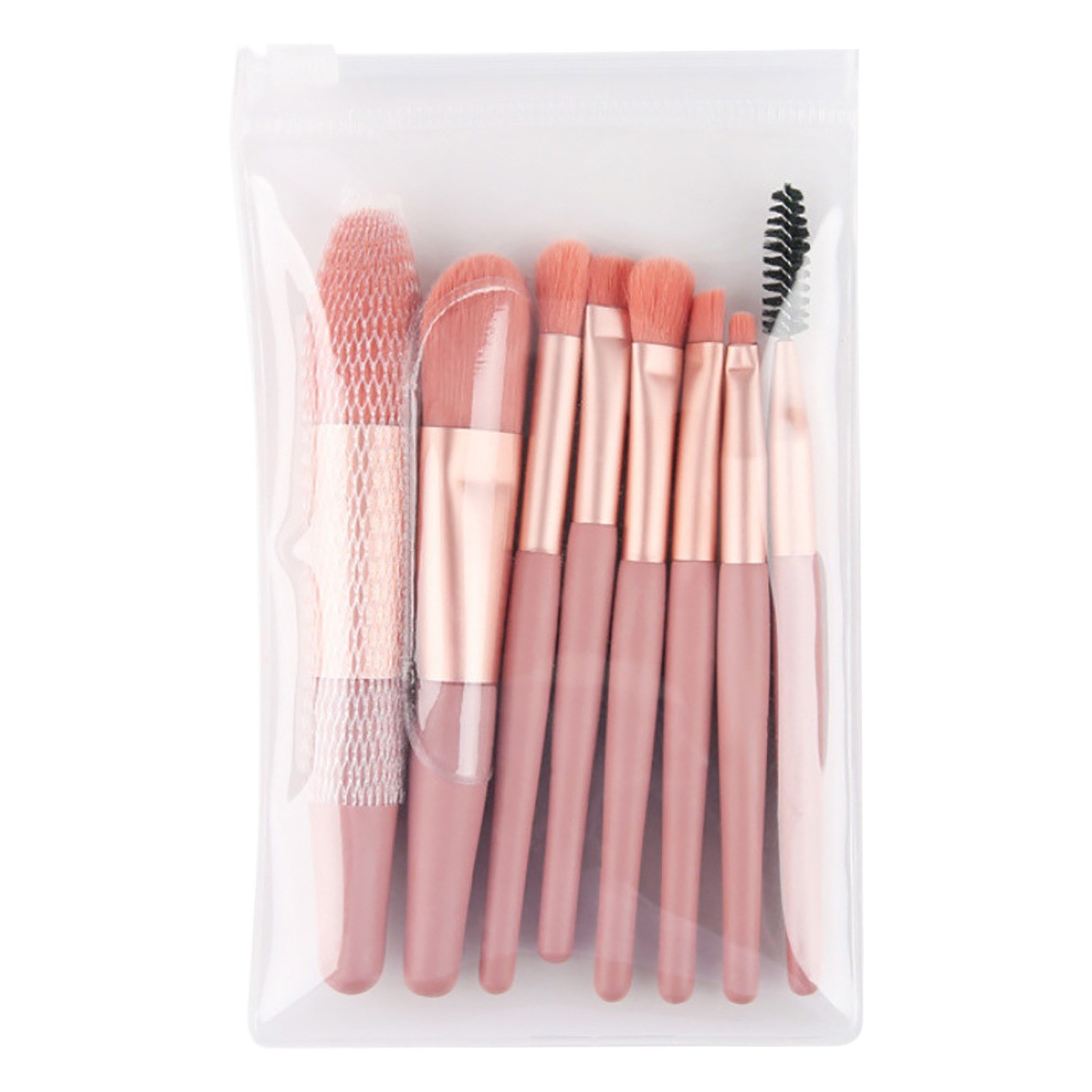 Principiantes macaron mango de plástico cepillo de maquillaje 8 piezas conjunto de portátil rubor cepillo de ojos cepillo de maquillaje paridad