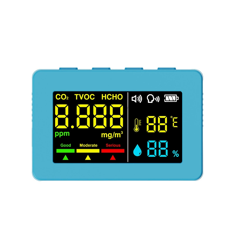 2024 новый электрохимический формальдегид TVOC CO2 температура и влажность детектор качества воздуха монитор углекислого газа