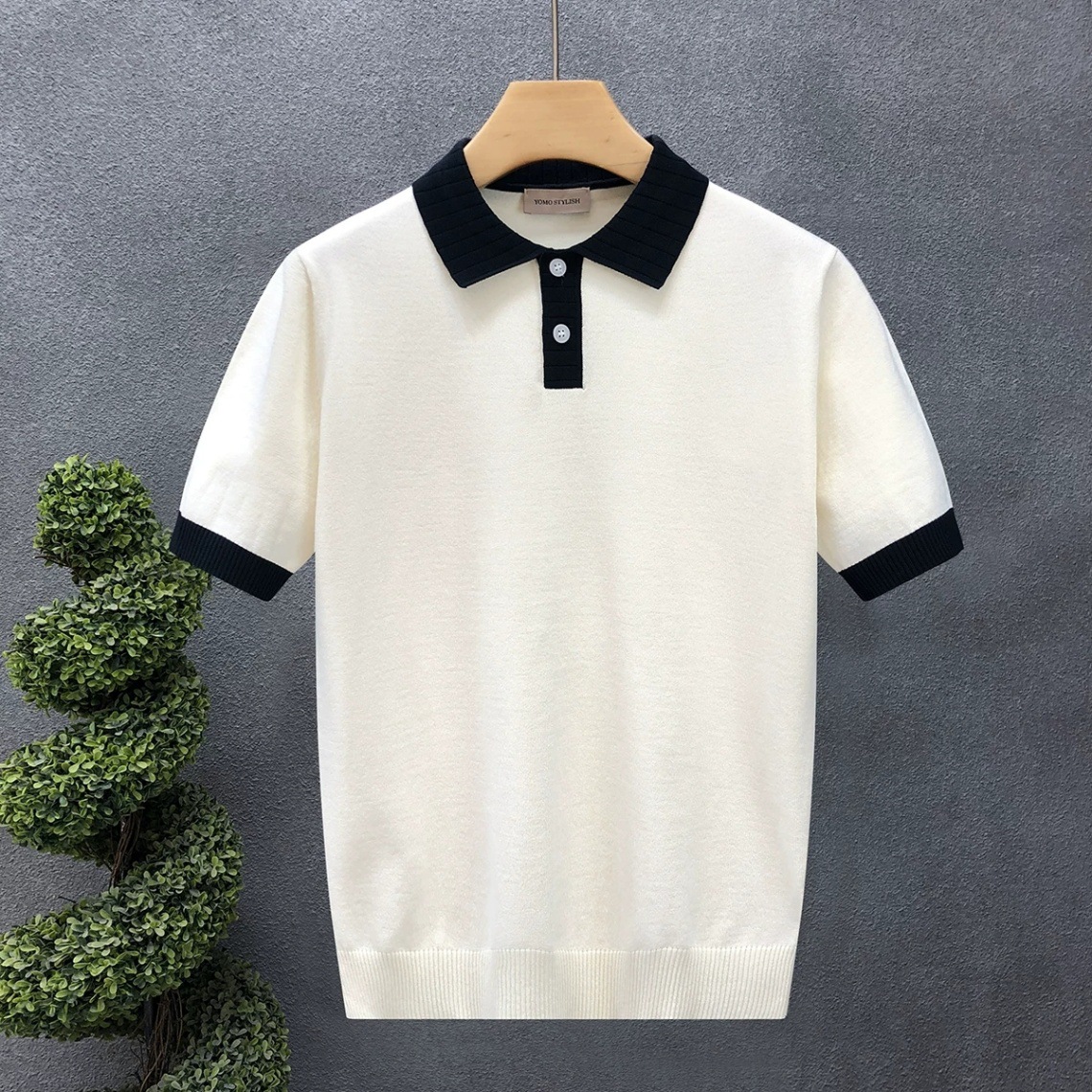 Polo camiseta de punto camiseta de manga corta camiseta de hombre paulo collar viejo viento de negocios de verano fábrica transfronteriza al por mayor