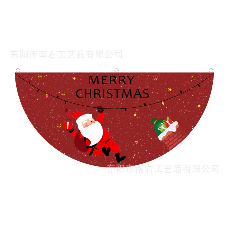 Nueva frontera auto-creada Bandera de semicírculo de Navidad tema Fiesta fan bandera valla decoración Jardín Artesanía