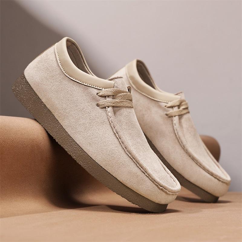 2025 primavera y verano zapatos de caracol esmerilados de cuero rojo neto estilo caliente zapatos de cuero casuales de suela blanda zapatos de un pie zapatos de guisantes zapatos de hombre