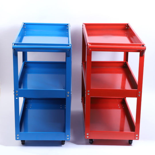 Ruichi Three-Layer Steering Brake Wheel Hand Push Parts Car Auto Repair Storage Movable Tool Cart Processing and Customization