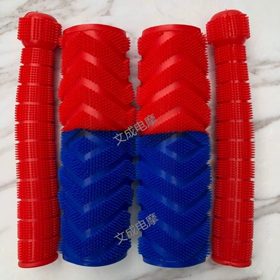 vehicle handlebar gloves, non-slip, sweat-absorbing, Motorcycle Handle Cover - two-color-handlebar-grips-in-red-and-blue-brake-grip-in-red