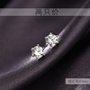 Zirconium, small classic earrings suitable for men and women, silver 925 sample, simple and elegant design