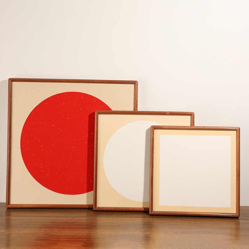 New Chinese-Style Solid Wood Rounded Corner Mortise and Tenon Picture Frame for Mounting Calligraphy and Painting, Chinese Painting Photo Frame, Wall-Mounted Self-Assembled Outer Frame 333850