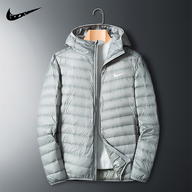 Marca ligero abajo Chaqueta corta de los hombres 2022 Otoño e Invierno nueva moda pato blanco abajo collar del soporte abrigo caliente