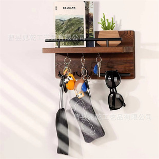 Wooden Wall-mounted Keychain Hanger Wall Decoration Porch Wooden Mail Storage Rack Wall Hanger