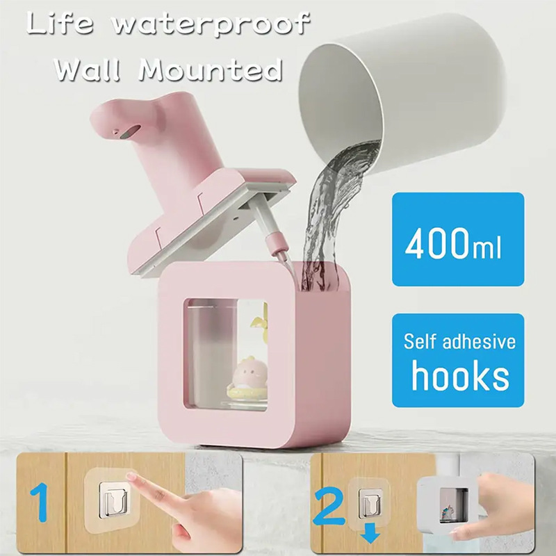 充電式非接触自動ソープディスペンサー 400ml 子供用泡ソープマシン ナイトライト付きインテリジェントセンサー|undefined