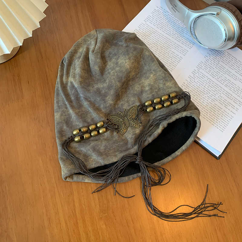 Sombrero frío de primavera y otoño de mujeres retro nicho versátil gorra de cabeza grande alrededor de la cabeza para mostrar la cara pequeña tendencia de sombrero