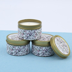 馬口鐵灌植物精油香薰蠟燭簡約鐵皮裝家用無煙蠟燭酒店伴手禮