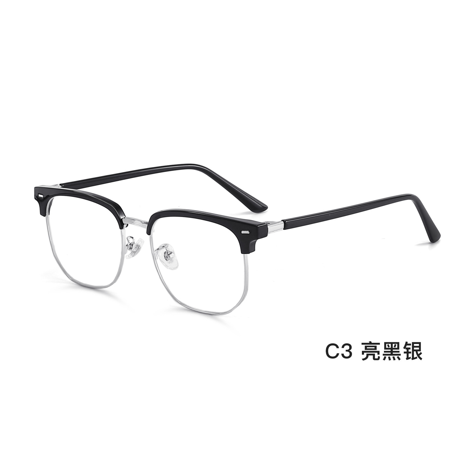 Casual retro aleación de cejas de tendencia hombre cuadrado marco de gafas Danyang miopía mayorista acepta muestras fijas