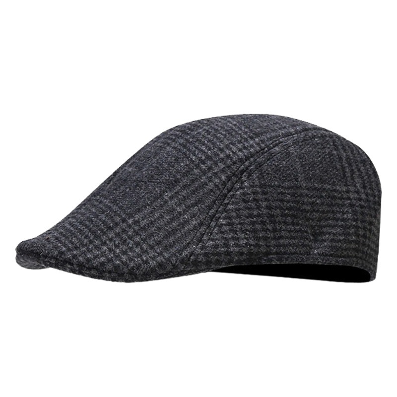 Francés clásico Plaid sombrero delantero hombres y mujeres retro ala corta boina otoño e invierno al aire libre moda newsboy sombrero al por mayor