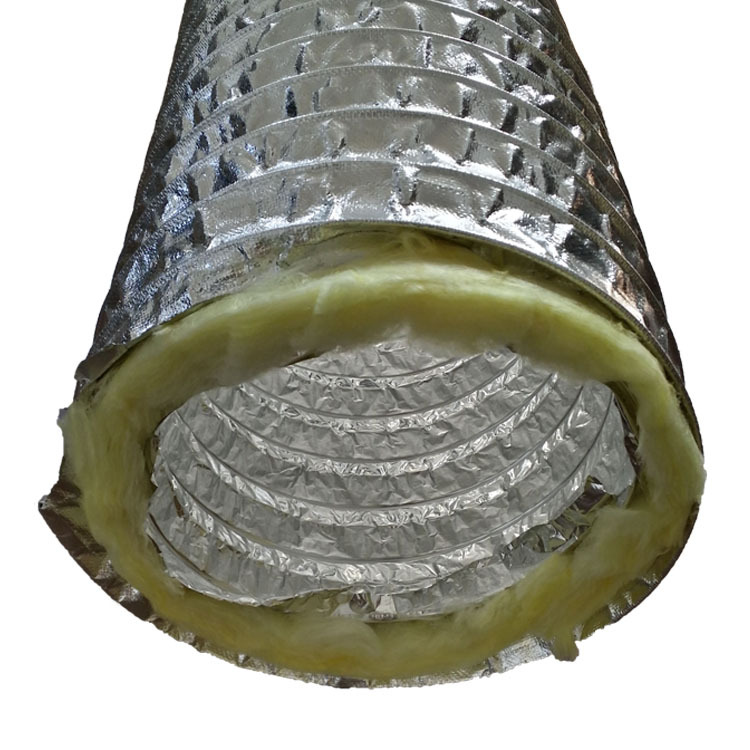 玻璃纤维铝箔复合布外管双面双螺旋保温管玻璃棉加强型保温软管