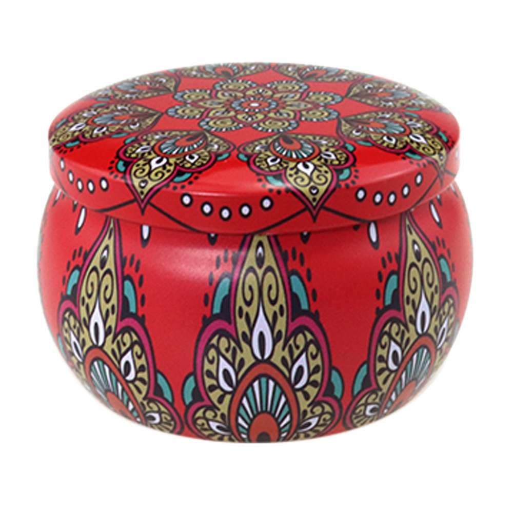 Venta al por mayor de fábrica: Tarro de hojalata de estilo étnico de 4.4 oz con forma de barriga grande para sirope de pera, dulces, té, velas aromáticas y almacenamiento de alimentos. image 20