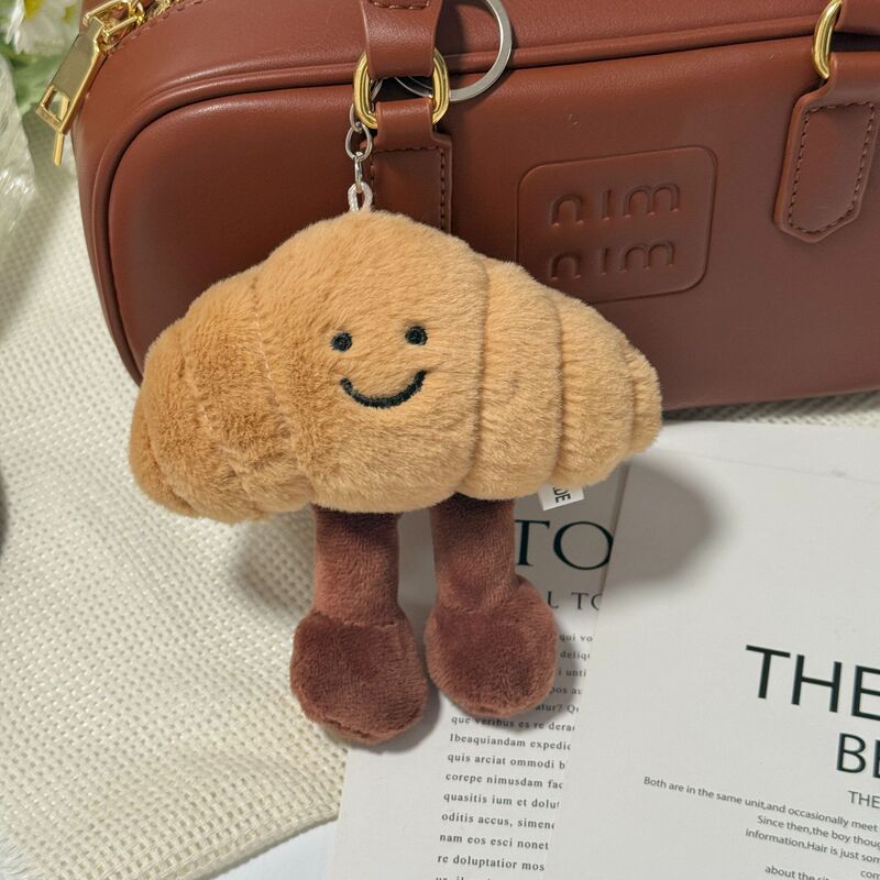 クロスボーダーかわいいクロワッサンキーホルダーシミュレーションパンぬいぐるみ動物人形ぬいぐるみペンダントギフトペンダント|undefined