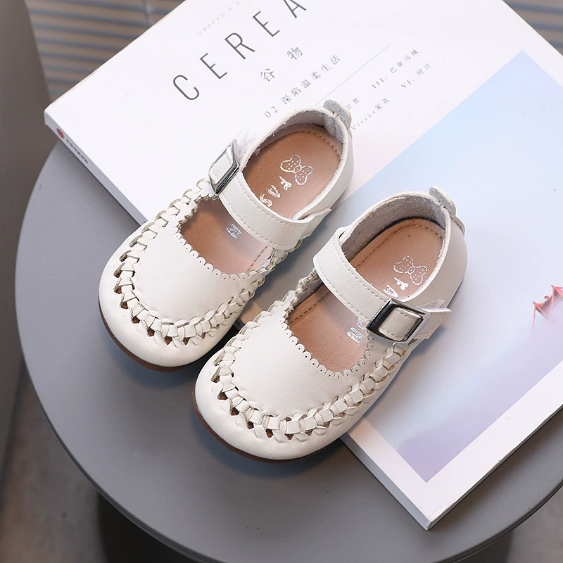 Woven breathable children's fashionable shoes for leather shoes, colored small princess costume