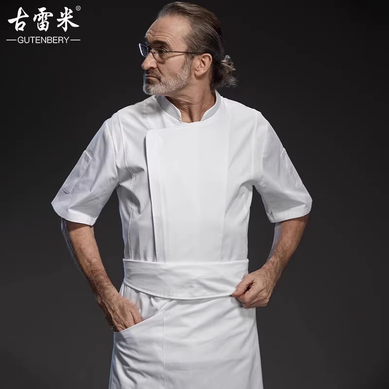 Guremi Chef Work Clothes Men's Long and Short Sleeve Winter Clothing Restaurant Bakery Hotel Kitchen Chef Uniform
