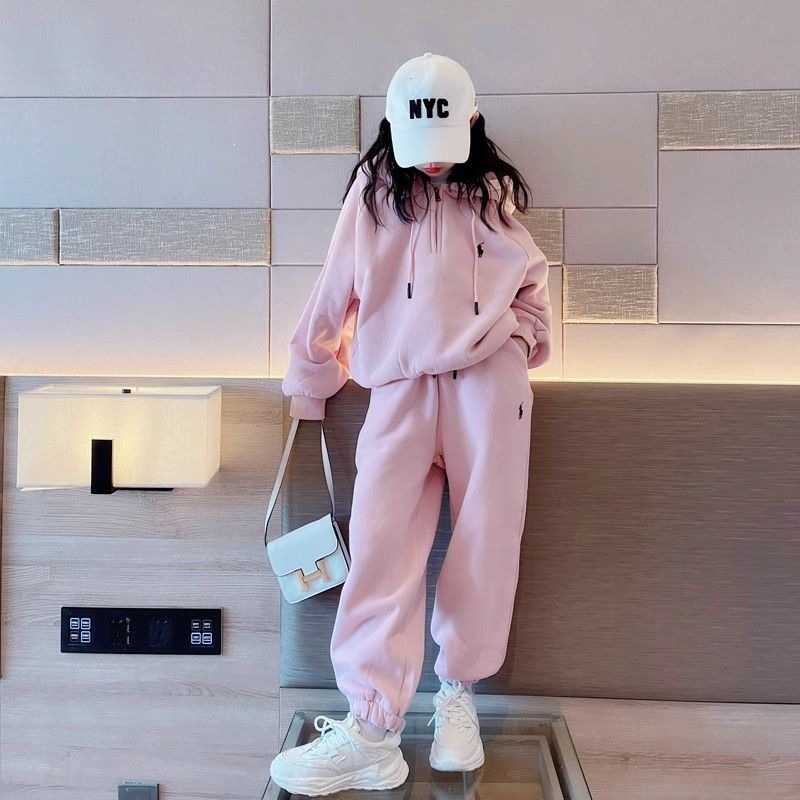 [Spring and Autumn Style] Girls' Spring and Autumn Set 2026 New Style Stylish Children's Sweatshirt for Big Girls Loose Fit