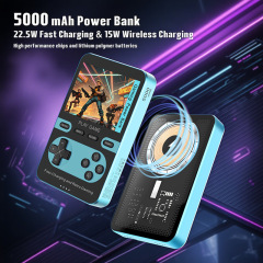 新款掌上游戏机5000mAh磁吸无线充电宝22.5W快充手机移动电源跨境