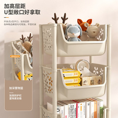 七廚房置物架蔬菜架落地零食小推車多層收納架子可移動放菜籃筐子