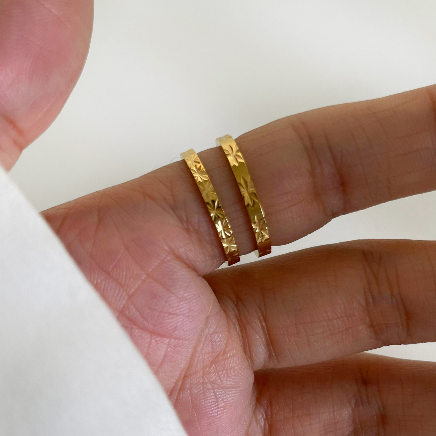 1 Piece Quantity 316L Stainless Steel Geometric Waterproof Non Tarnish Surgical Steel Simple Style Rings For Women's