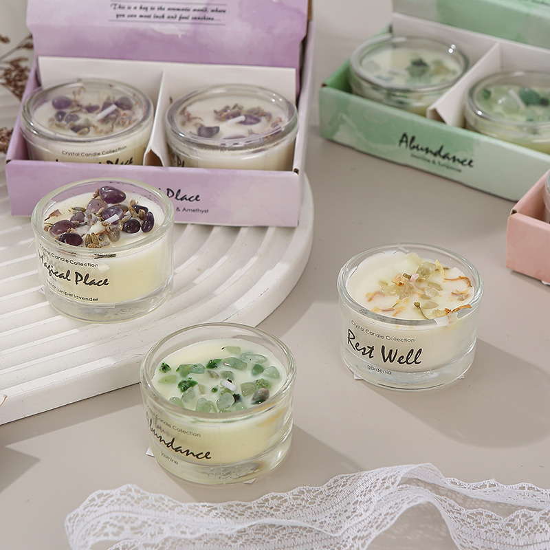 Duftkerze Im Glas Mit Kristallen Und Ätherischen Ölen Geschenk_voghion.com