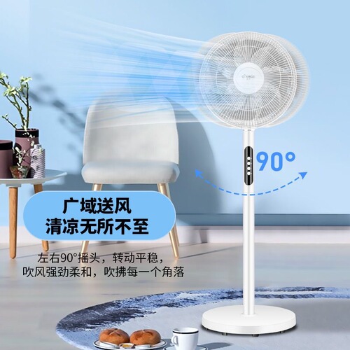 Yangzi New Model Electric Fan with Remote Control, Floor Standing, Large Wind Capacity, Oscillating Home Office Dormitory Fan