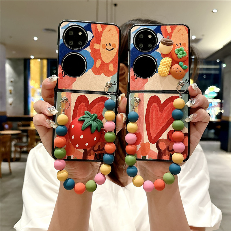 Suitable for Huawei Foldable Novaflip Oil Painting Heart Purax Chain Phone Case Pocket2 Protective Cover Vflip2