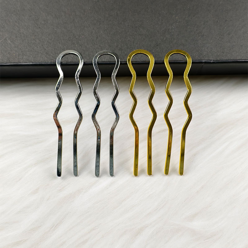 Antique two-tooth wave hairpin step shake ancient Chinese clothing accessories homemade handmade hair accessories DIY accessories Antique two-tooth wave hairpin step shake ancient Chinese clothing accessories homemade handmade hair accessories DIY accessories
